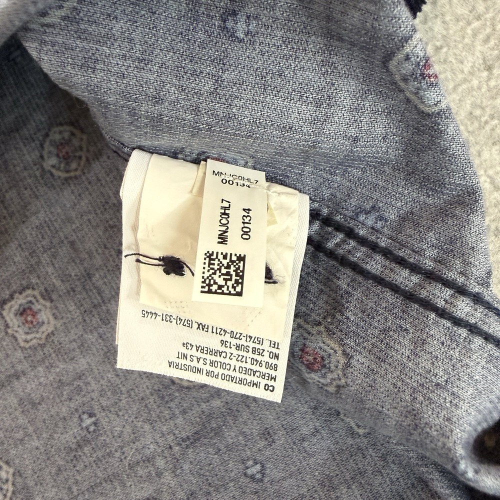 NWT American Eagle Corduroy Button Up Shirt Mens Small Navy Medallion Print LS - Picture 7 of 11